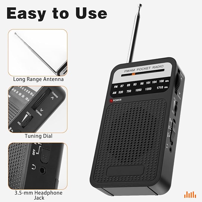 Portable Radio AM FM with Best Reception, Goodes Transistor Radio with Loud - Image 4
