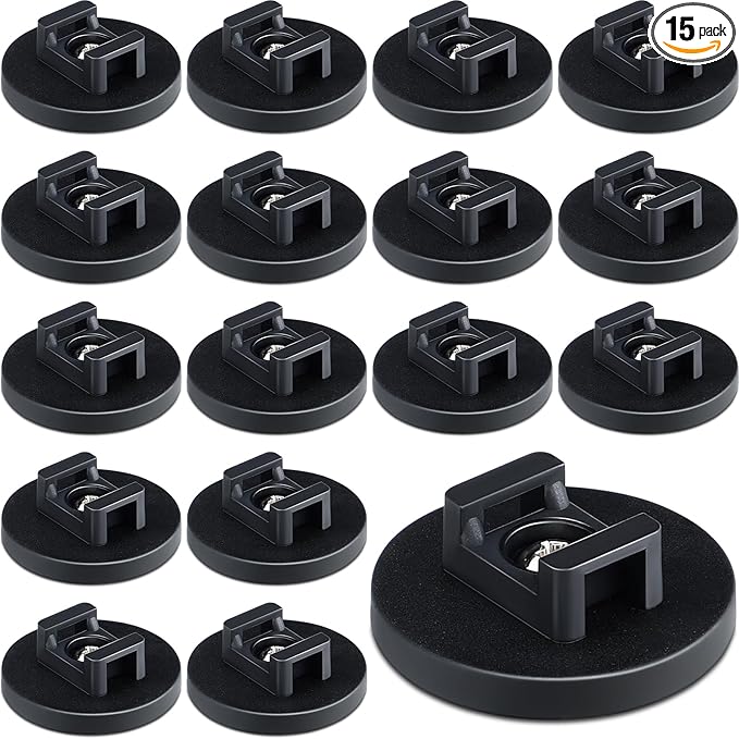 Yookeer Magnetic Zip Tie Mount Base Black Magnetic Cable Clips Wire Holder by Yookeer