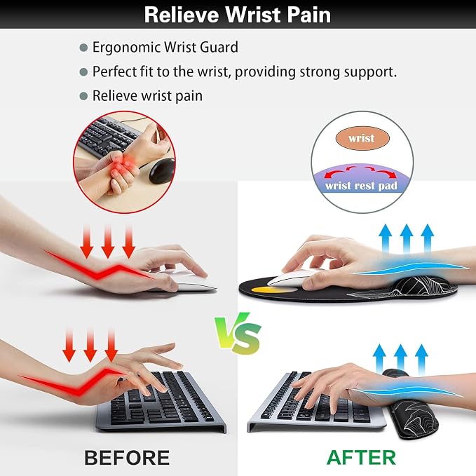 Ergonomic Keyboard Wrist Rest, Mouse Pad - Image 4
