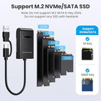 CY USB 3.0 USB-C Type-C Type-A to NVME M-Key M.2 NGFF SATA SSD Docking - Image 4