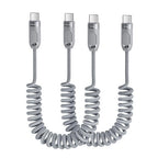 Coiled USB C to USB C Cable 2Pack 3FT Braided Retractable Fast Charging Cable by toocki