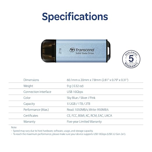Transcend 1TB External SSD, USB 3.2 Gen2, Portable SSD - Image 12