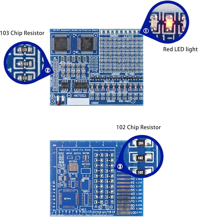 Soldering Practice Kit DIY Senior Two-sided SMD 1-row Red Flash LED Plug-in - Image 4
