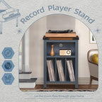 Record Player Stand with Vinyl Record Storage Holds up to 160 Albums, Large - Image 4