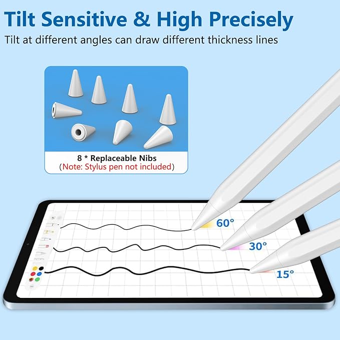 8 Pack Apple Pencil Tips, Replacement Tips Only Compatible - Image 9