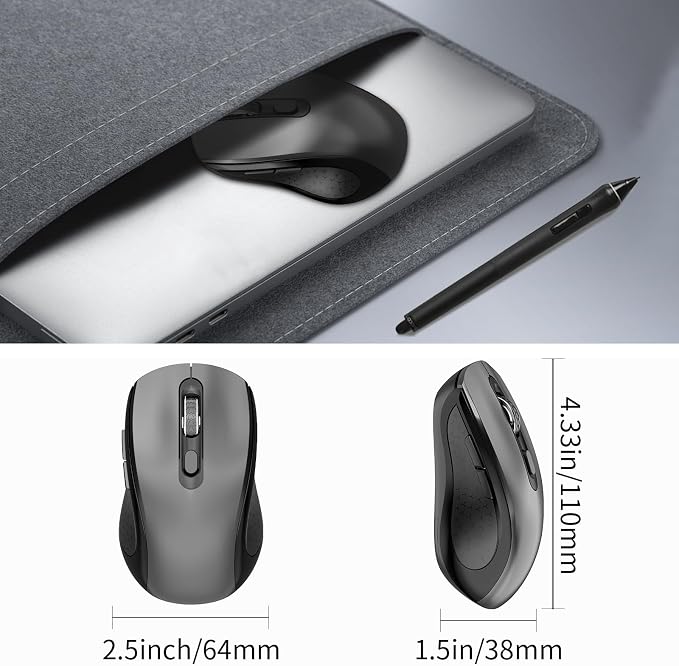 Wireless Mouse Ergonomic, Side Buttons Mouse, 2400 DPI, Silent and Anti Slip - Image 7