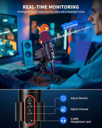Gaming Microphone, USB Computer Condenser Mic - Image 2