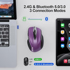 TECKNET Wireless Mouse Rechargeable 4800 DPI Silent USB A & Bluetooth Mouse 6 - Image 2