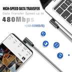 USB C to Lightning Cable 10FT MFi Certified 90 Degree iPhone Fast Charger Nylon - Image 3