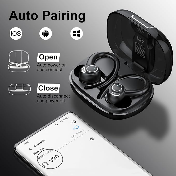 Wireless Earbuds Bluetooth 5.3 Headphones Sports, 48Hrs Playtime Bluetooth - Image 6