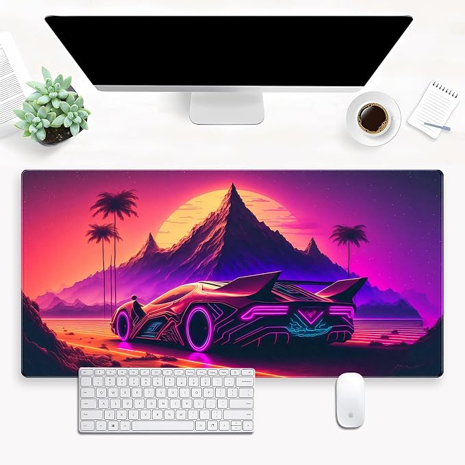 Purple Cyberpunk Fantasy Gaming Mouse Pad by Cindasun