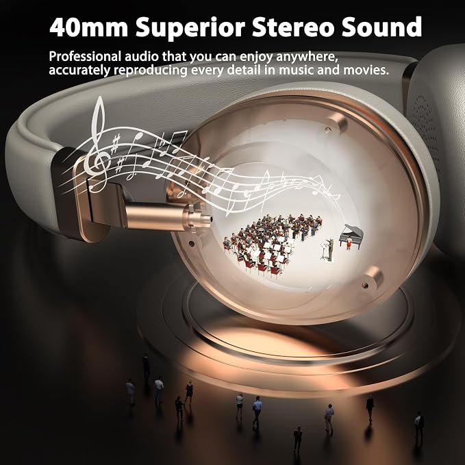 Wireless Headset, AI Noise Canceling Mic & USB Dongle, 45 Hrs Working Time V5.3 - Image 4