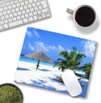 Tropical Beach Mouse Pad, Coconut Palm Trees Shadows on Hawaii Shore Summer - Image 4