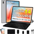 Android 14 Tablet 10 Inch Tablets, 20GB+128GB/1TB Expandable, Tablets by UJJ
