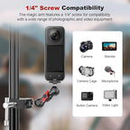 Camera Clamp Mount with Dual Ballhead Magic Arm, Aluminum Camera Mount Super - Image 3
