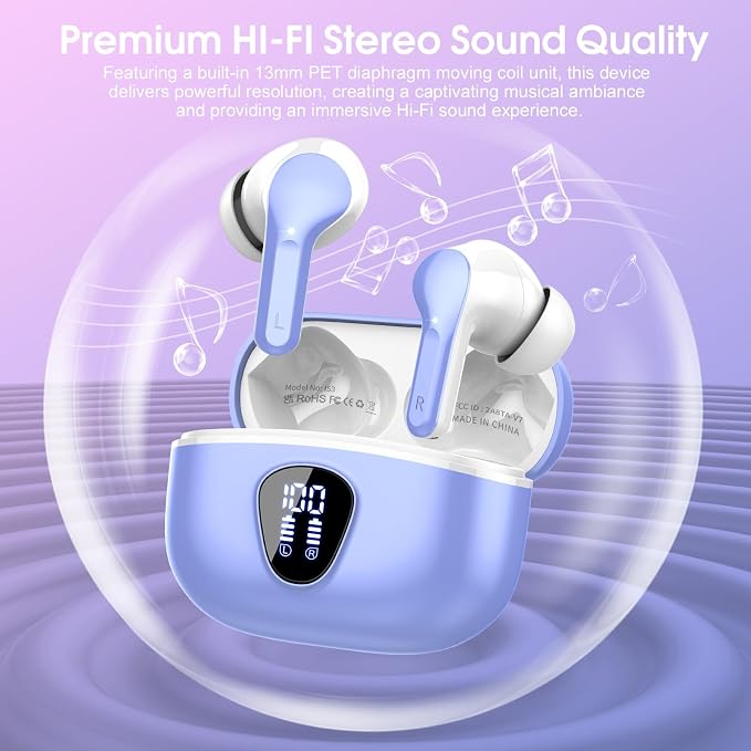 Wireless Earbuds, IP7 Waterproof in Ear Earphones, LED Display Ear buds - Image 4
