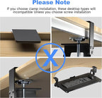 Keyboard Tray Under Desk Large C-Clamp 25.6” x 11.8” Slide-Out Platform - Image 7