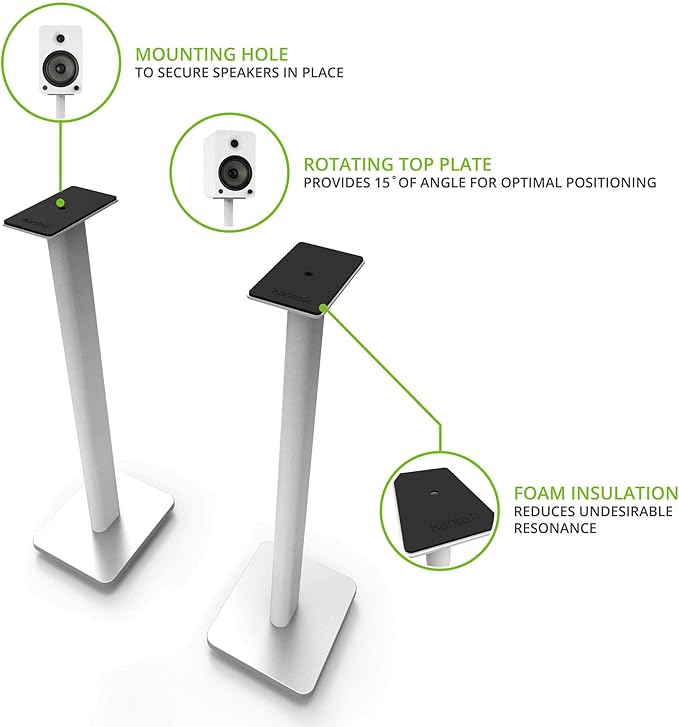Kanto SP26PLW 26 Inch Bookshelf Speaker Stand - Image 2