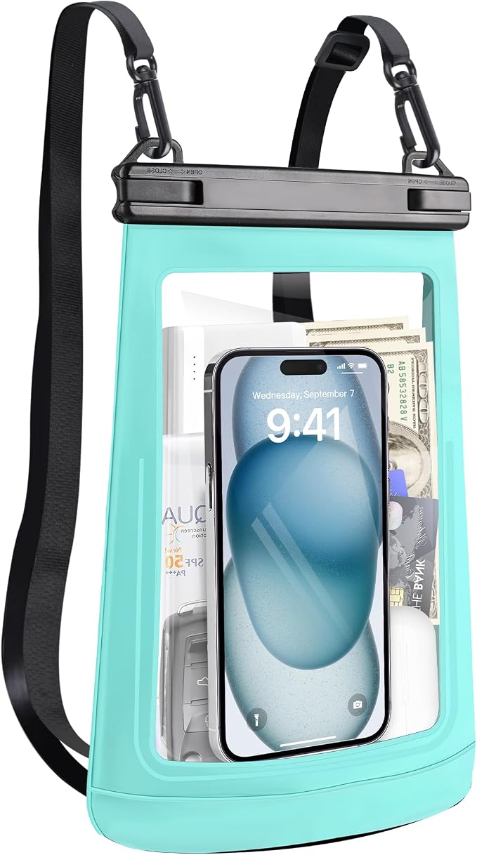 2L Waterproof Phone Pouch for iPhone 16 15 14 11 Pro Max & Galaxy S24 S21 by Jzocon