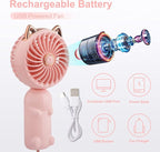 QearFun Handheld Lanyard Fan Portable, Mini USB Rechargeable, 3 Speed Strong - Image 4