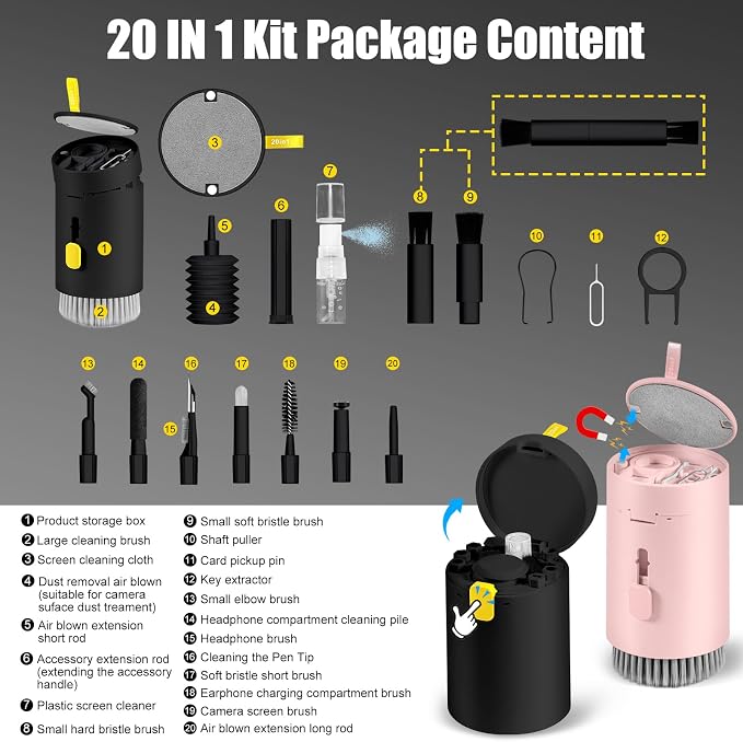 walrfid 2pcs Computer Keyboard Cleaner Kit, Laptop Screen Cleaning Spray - Image 2