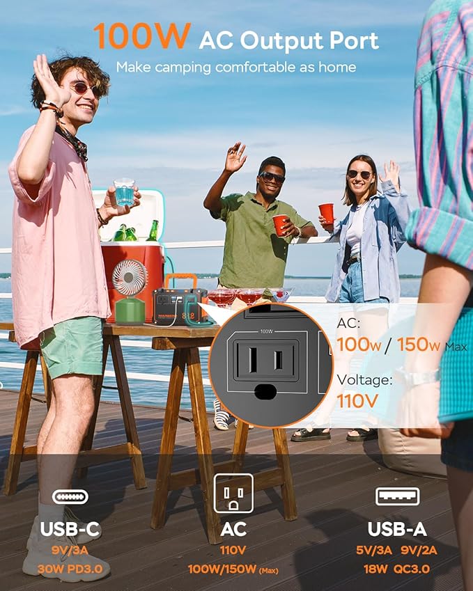 MARBERO 88.8Wh Portable Power Station Backup Lithium Battery Solar Generator - Image 3