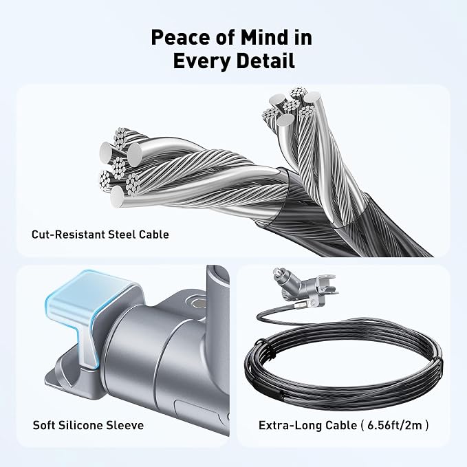 AboveTEK Laptop Locking Cable for MacBook Pro 14/16, Anti-Theft Keyed Laptop - Image 5