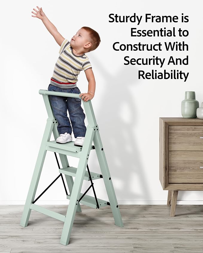 Taranta 3 Step Ladder, Lightweight Aluminum Step Stool - Image 7