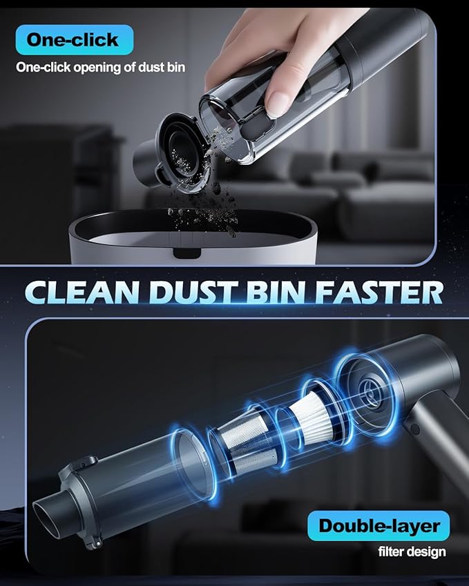 Handheld Car Vacuum Cleaner, 15000PA Car Vacuum Cleaner and Air Duster - Image 4