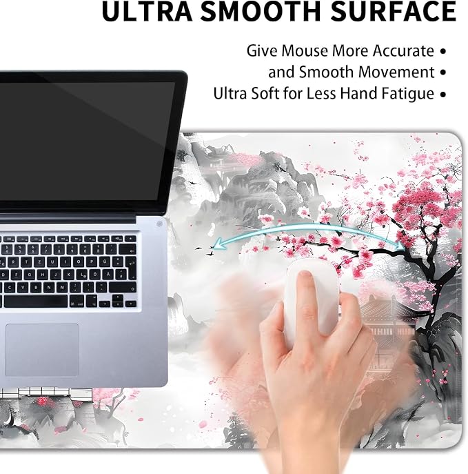 Japanese Cherry Blossom Large Mouse Pad, Gaming Keyboard Desk Pad, Extended - Image 5