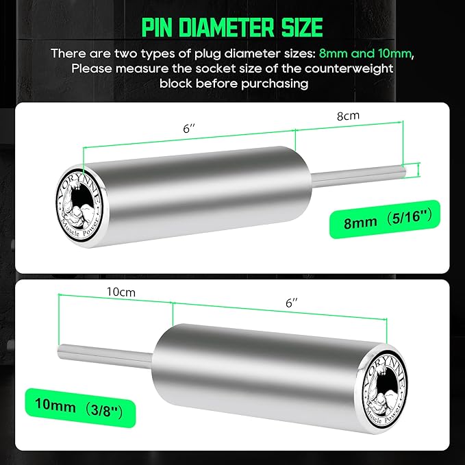 Weight Stack Pin Extender for Gym Cable Machine & Home Gym, Ø10 mm ＆ Ø8 mm - Image 2