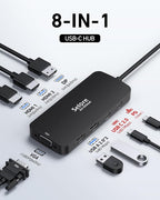USB C Docking Station Dual HDMI Monitor Adapter, Selore USB C Hub 3 Monitors - Image 2