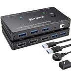 HDMI2.1 KVM Switch 2 Computer 1 Monitor 8K@60Hz, KVM Switch HDMI 2 Port by KCEVE