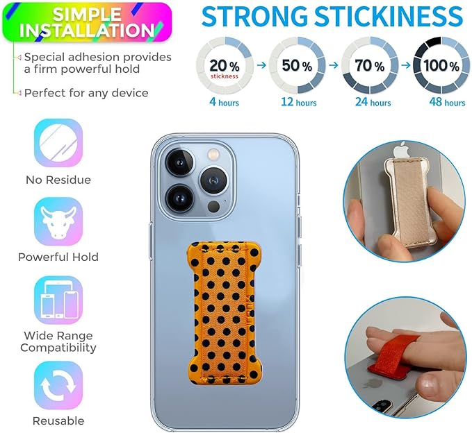 Phone Grip Holder for Hand, Universal Finger Strap Phone Holder, Finger Selfie - Image 2