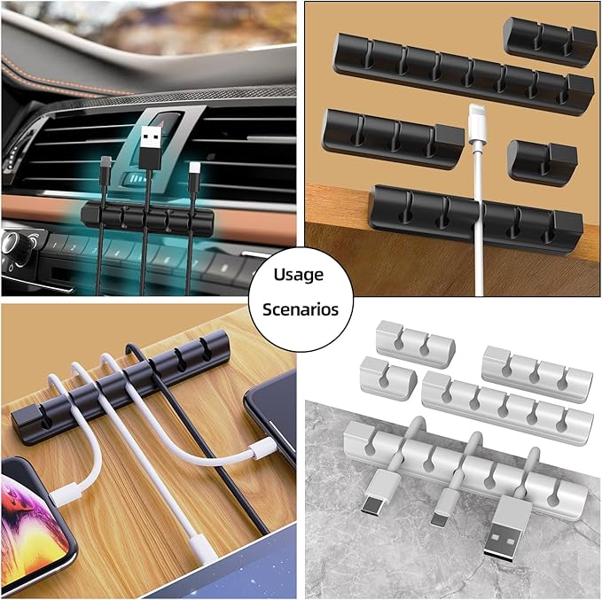 11PCS Cable Management Cord Holder Organizer, Magnetic Cable Clips Adhesive - Image 3