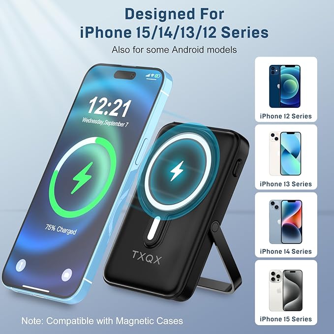 Wireless Portable Charger 10000mAh, Magnetic Power Bank - Image 3