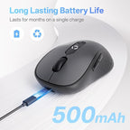 XBG B15 Tri-Mode Wireless Mouse, 5 Adjustable DPI, Type-C Rechargeable - Image 5