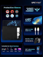 UPERFECT Portable Monitor 18.5-inch 120HZ 100% sRGB 1080P w/VESA & Stand 180° - Image 8