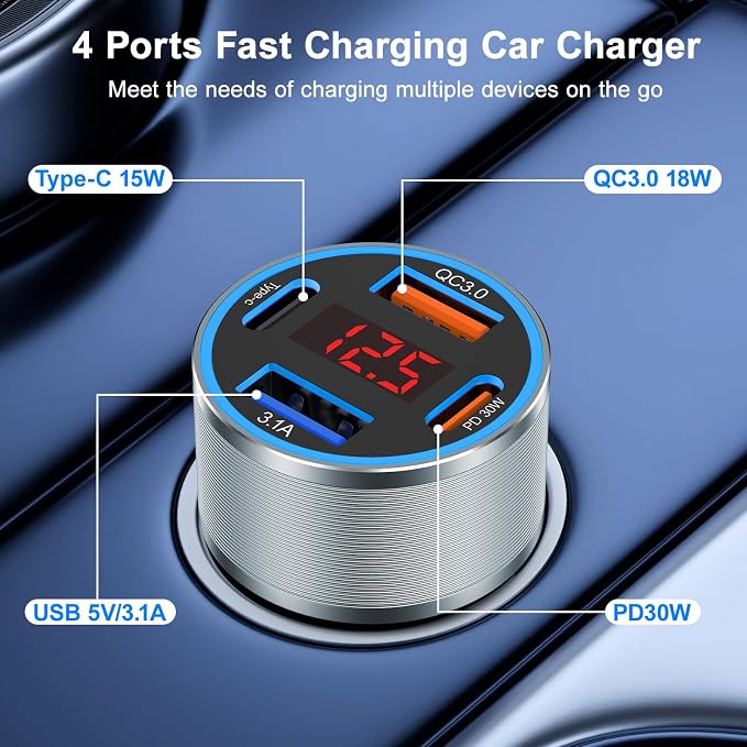 USB C Fast Car Charger, Type C Car Chargers - Image 4