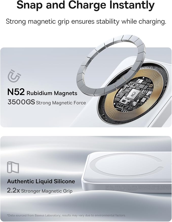 Baseus for MagSafe Portable Charger, 10000mAh Wireless Magnetic Power Bank - Image 6
