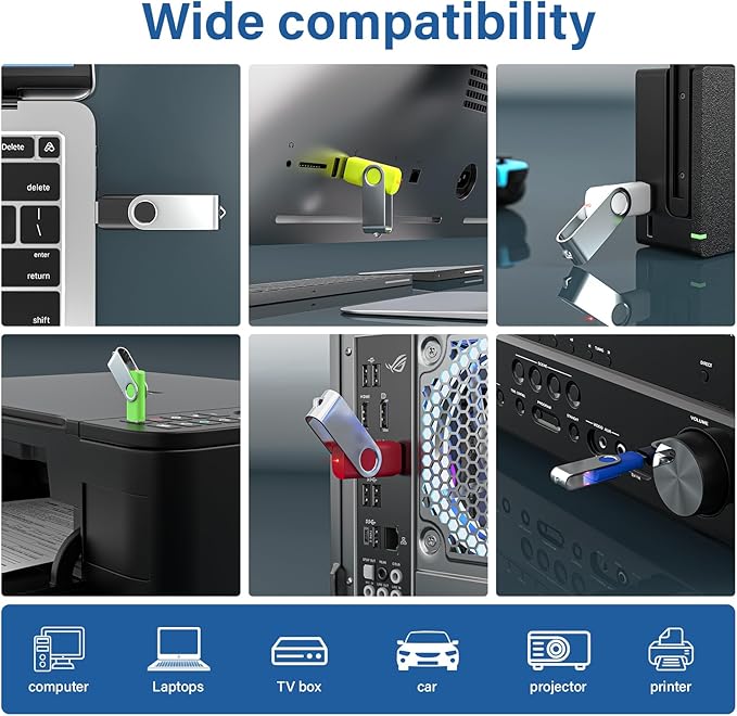 Bulk Flash Drives 2GB 100 Pack, Wooolken USB 2.0 Thumb Drives Pack Memory Stick - Image 5