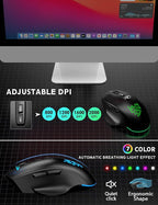Wireless Keyboard and Mouse Backlits, Wrist Rest, LED Mouse, Rechargeable - Image 7