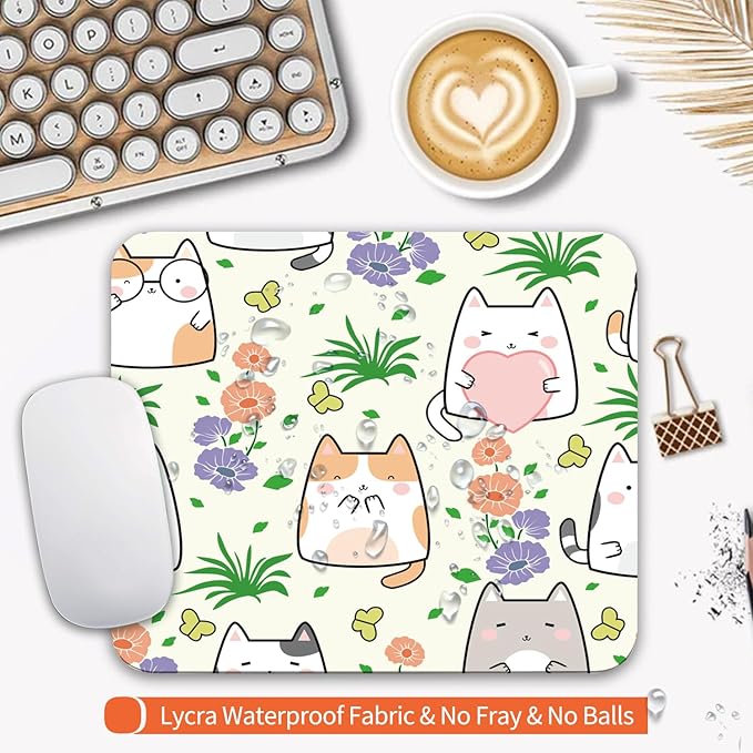 Square Mouse Pad Cute Cat, Personalized Premium-Textured Custom Mouse Mat Design - Image 3