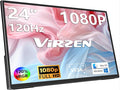 24'' Large Portable Monitor, FHD 120HZ 120% SRGB IPS USB-C HDMI Work Home by Virzen