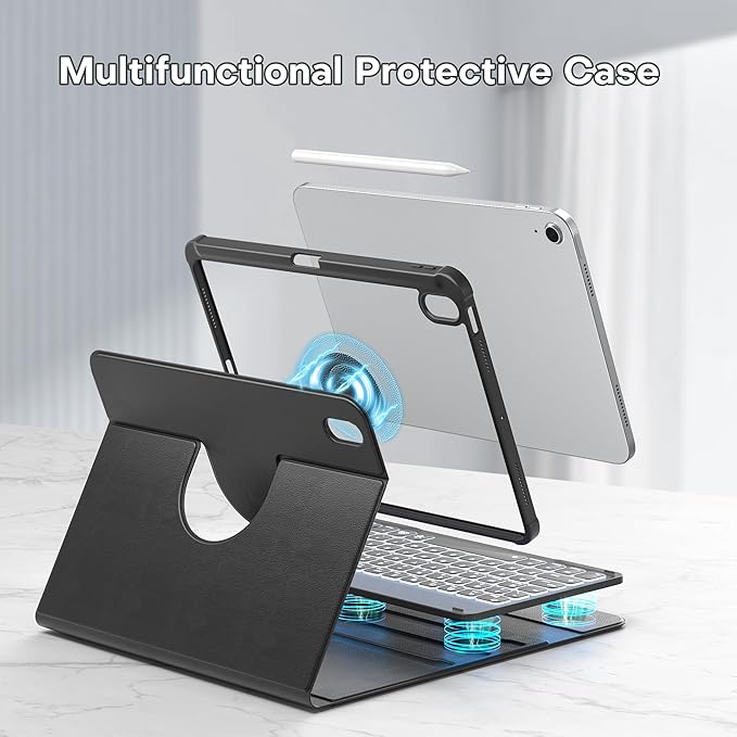 YBING for iPad A16 Case with Keyboard 11th &10th Generation, 360 Rotation - Image 7