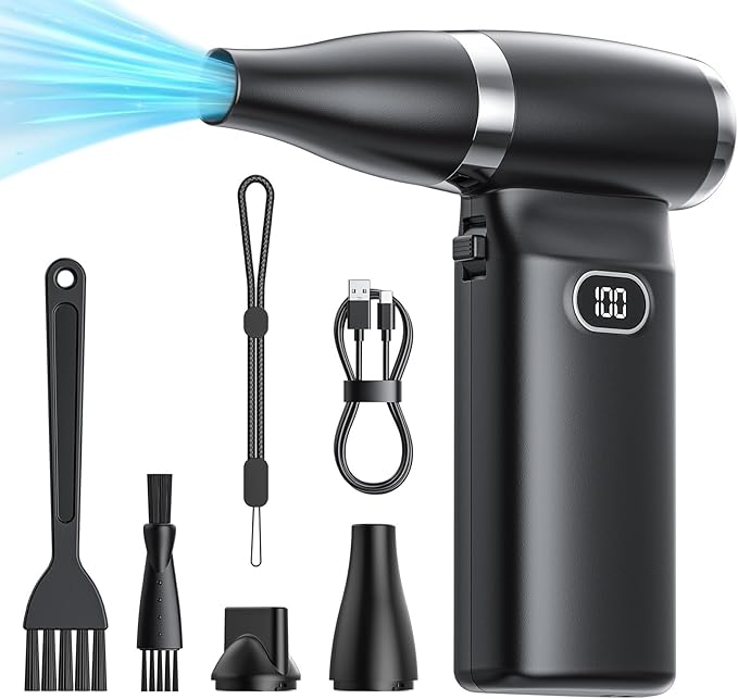 Electric Compressed Air Duster Cordless: 60 MPH High Wind Speed Mini Air Blower by Unknown