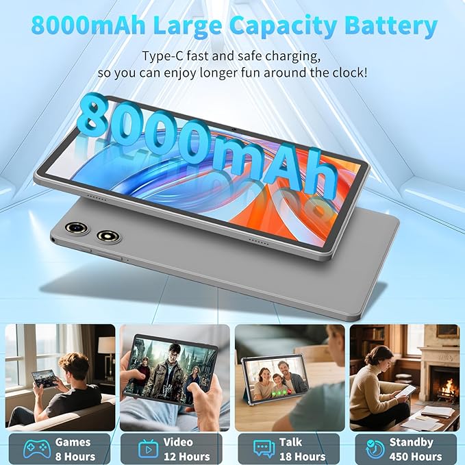 Android 15 Tablet 10 Inch, 26GB RAM+256GB ROM/2TB Expandable Tablet, 2 in 1 - Image 5