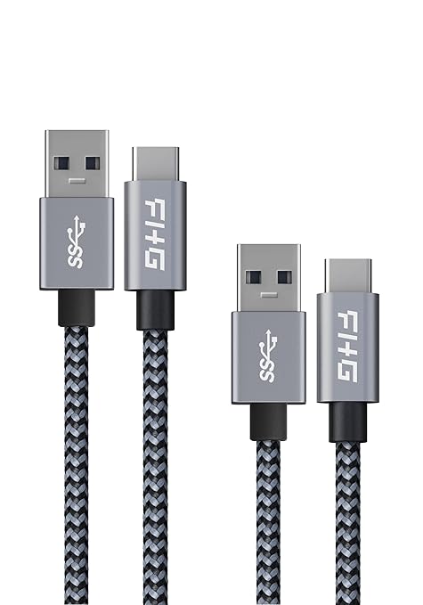 FHG 3.3FT USB 3.0 to USB C Cable 2Pack, High-Speed Transfer of 1GB in 2sec by FHG