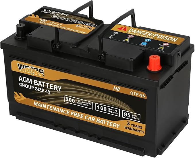 Weize Platinum AGM Battery BCI Group 49-12v 95ah H8 Size 49 Automotive Battery - Image 5