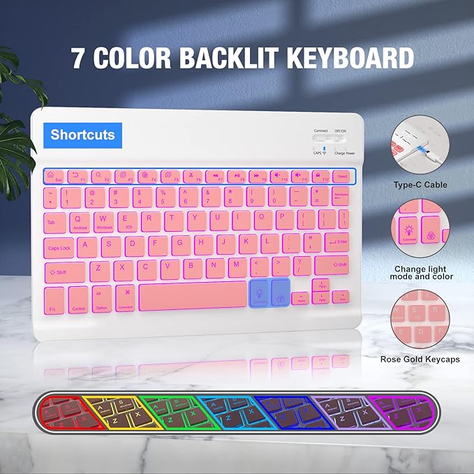 BLUTLOTUS Keyboard Case for iPad 10th Generation 2022 10.9 inch, 360° Rotatable - Image 6